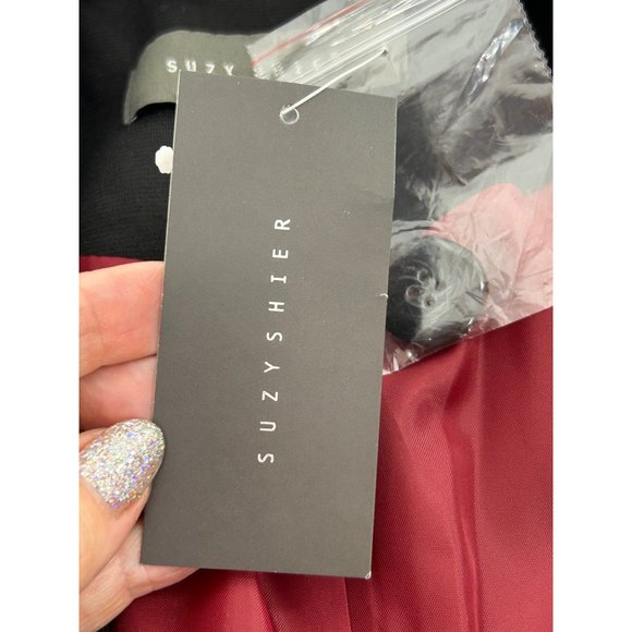 Suzy Shier Women’s Blazer Black M Vintage Shoulder Pads Button Princess Seams - Picture 15 of 16